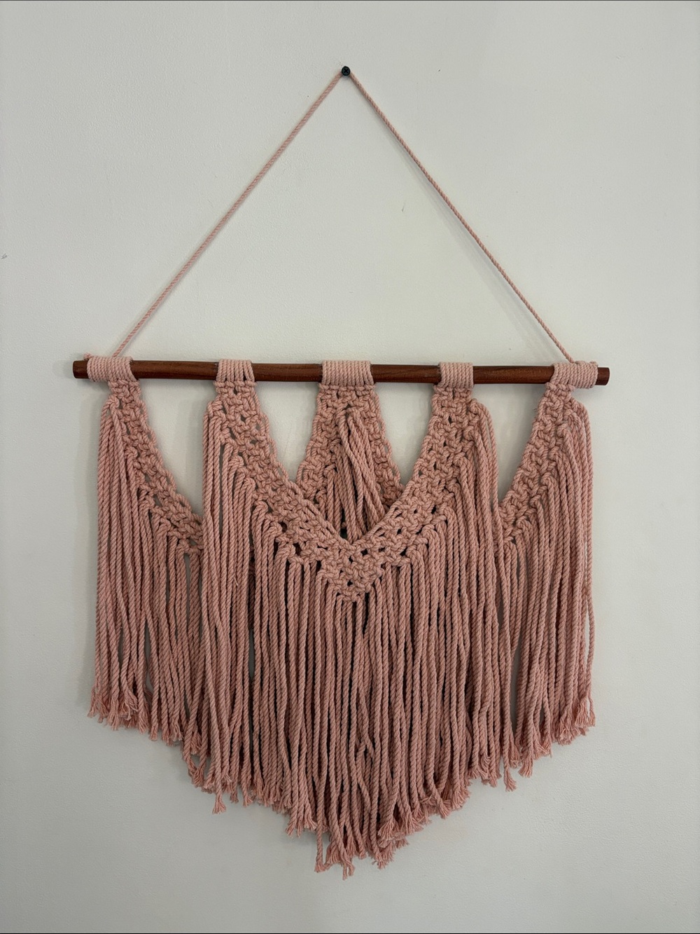 Boho Pink Macramé Wall Hanging